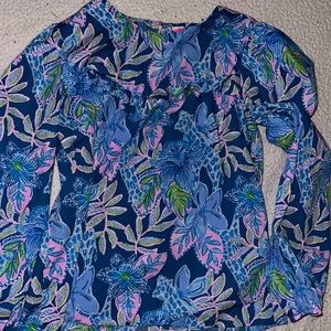 Lilly Pulitzer 100% Cotton Ruffle Top